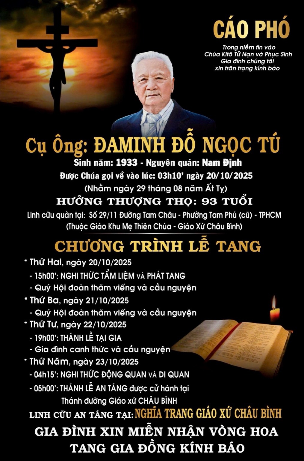 Cụ Ông Đa Minh Đỗ Ngọc Tú